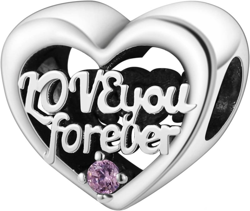 MULA 925 Sterling Silver Charms for Bracelets and Necklaces Lucky Home Happy Family Forever Love Mom Beads Dangle Pendants Jewelry for Women - Image 2